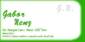 gabor menz business card